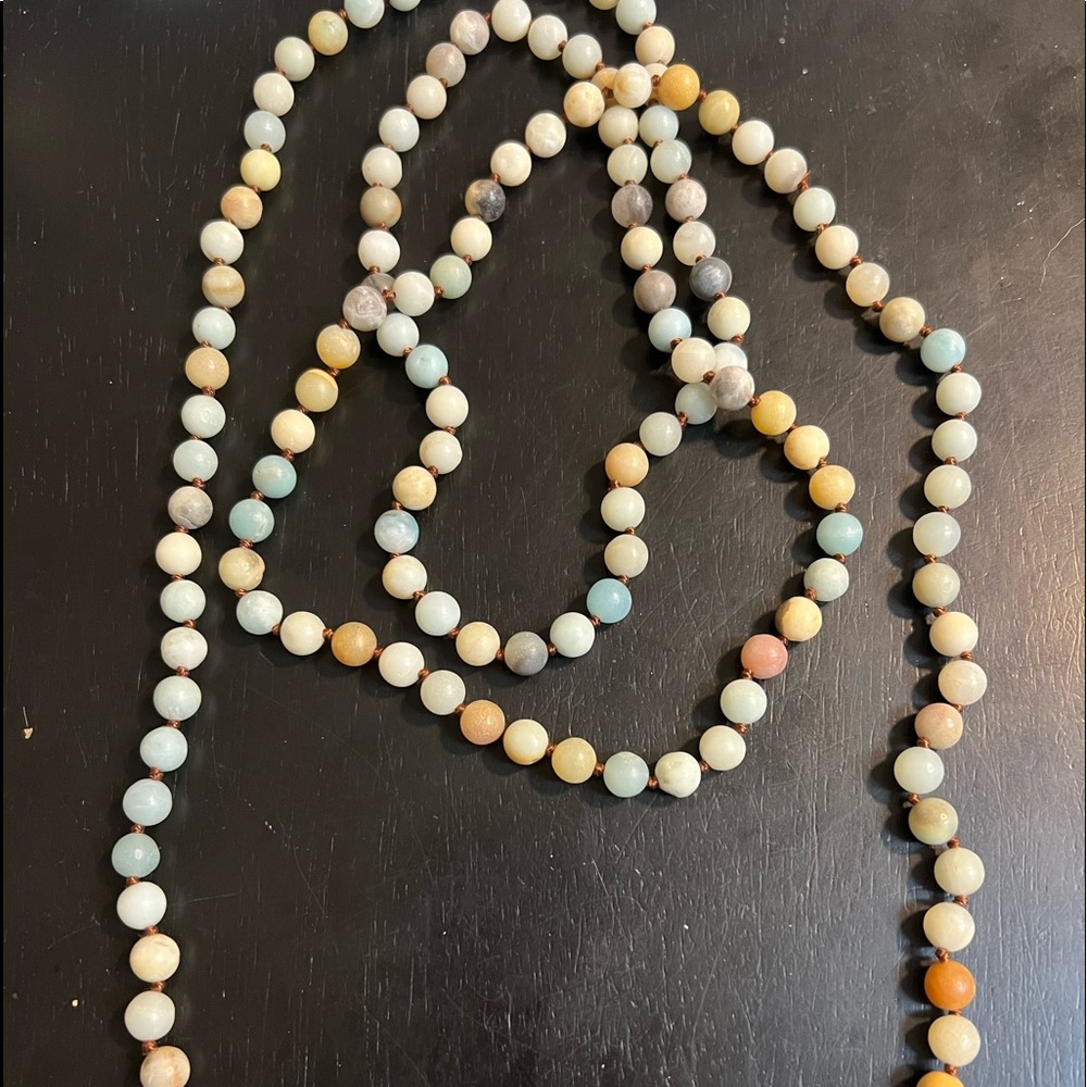 ONE BRAND NEW 58” MULTI-COLORED STONE BALLS NECKLACE CTM3